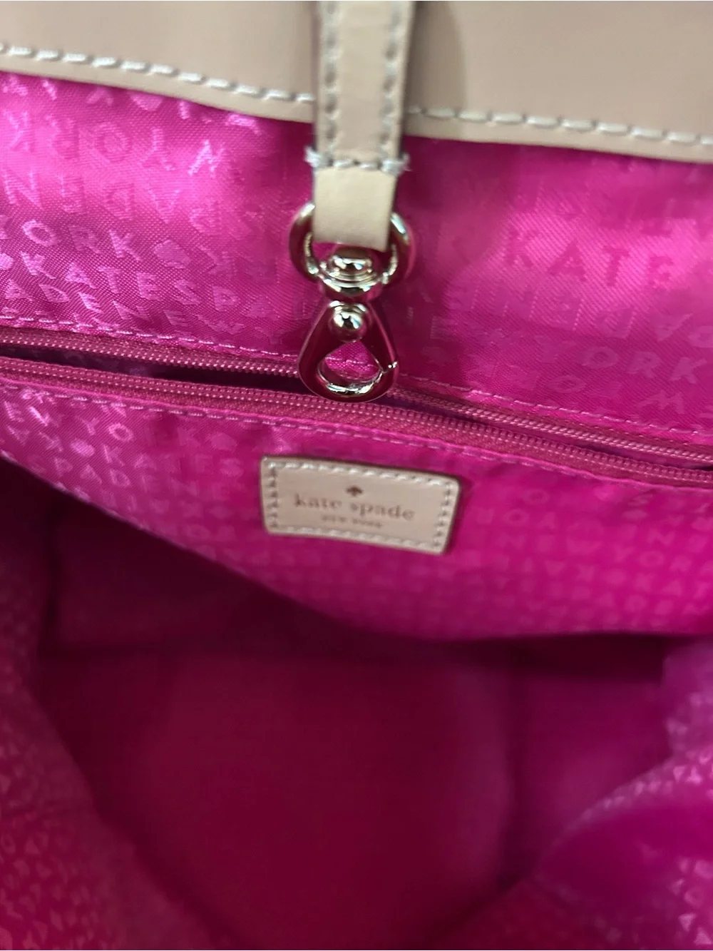 kate spade Kennedy Park Black Nylon Backpack with Cream Trim